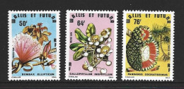 Wallis & Futuna Islands 1979 Flowers Set Of 3 Unused , Blemishes - Ongebruikt