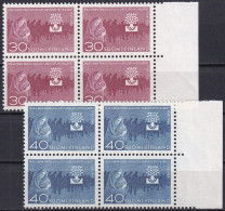 FINNLAND 1960 Mi-Nr. 517/18 ** MNH Viererblocks Randstück - Unused Stamps