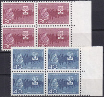 FINNLAND 1960 Mi-Nr. 517/18 ** MNH Viererblocks Randstück - Ungebraucht