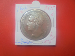 Léopold 1er. 5 FRANCS 1835 POS. B  ARGENT (Date+Rare) (A.5) - 5 Francs