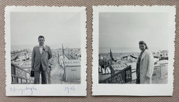 ( 2 X) - 1946 - BLANKENBERGE - (Cabines Rachel) - 7 X 6 Cm. - Lieux