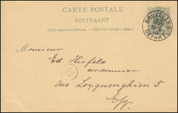 Belgien Postkarte P 26II Ziffer Aus BRÜSSEL / BRUXELLES DEPART 22.9.1893 - Andere & Zonder Classificatie