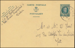Belgien Postkarte P 112 König Albert 35 C. LAKEN / LAEKEN 21.11.1929 Nach Jette - Andere & Zonder Classificatie