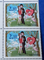 FRANCE 1985 - BdF 5TP Saint Valentin  - Les Amoureux De Peynet Avec La Variété Oiseau Sur La Branche - Yt 2354c - Neufs