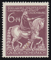 907III Oldenburg Mit PLF III Strich Oben Am Ende Der 6, Feld 5, ** - Abarten & Kuriositäten