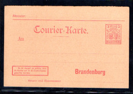 Privatpost, Courier-Karte Brandenburg 3 Pfg. Ungebraucht. - Postes Privées & Locales