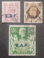 BRITISH OCCUPATION EAST AFRICA FORCES MEF 1943 KING GEORGE VI LONDON ISSUE CAT SASS. N 6-8-9 - Africa Oriental