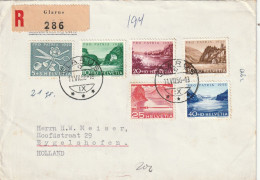 Zwitserland 1956, Registered Letter From Glarus To Eygelshoven, Netherland (first Day Stamped) - Briefe U. Dokumente