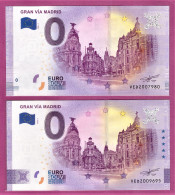 0-Euro VEDZ 01 2020 GRAN VIA MADRID Set NORMAL+ANNIVERSARY - Private Proofs / Unofficial