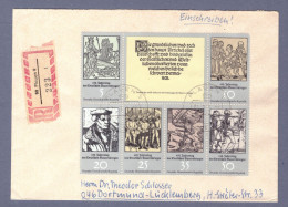 DDR Einschreiben Brief - Kleinbogen (ohne Rand) Bauernkrieg - Plauen 21.3.75 --> Dortmund-Lucklemberg   (DRSN-0013) - Storia Postale