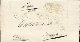 1857-lettera Con Testo Ovale "Cancelleria Del Tribunale Di Distanza In Reggio" S - Ohne Zuordnung