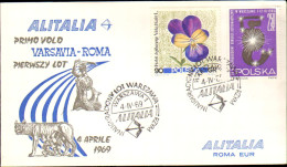 1969-Poland Polska Polonia I^volo Alitalia Varsavia-Roma Con Data Del 4 Aprile ( - Briefe U. Dokumente