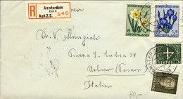 1953-Holland Nederland Olanda Raccomandata Diretta In Italia Con Pregevole Affra - Poststempels/ Marcofilie