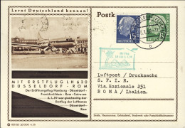 1959-Germania Intero Postale Illustrato 10pf.con Affrancatura Aggiunta Volo Luft - Brieven En Documenten