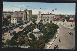 AK San Antonio, Texas, Alamo Plaza, Strassenbahn  - Tramways