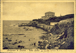 1945-cartolina Antignano Di Livorno Villa Giulia Affrancata L.1,20 Monumenti Dis - Livorno