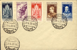 1937-Vaticano Lettera Con Affrancatura Multipla 10c.+50c.+75c.+80c.+L.1,25 Stamp - Covers & Documents