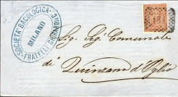 1867-piego Con Testo A Stampa Diretto A Quinzano D'Oglio Brescia Affr. 2c.Cifra. - Marcofilie