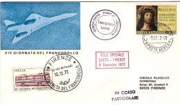 Vaticano-1972  XIV Giornata Del Francobollo Volo Speciale Lucca Firenze 9 Dicemb - Poste Aérienne