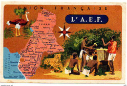 CARTE GEOGRAPHIQUE - AFRIQUE EQUATORIALE FRANCAISE ( L'A.E.F. UNION FRANCAISE ) - Cartes Géographiques