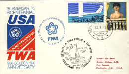 1976-San Marino Aerogramma TWA Bicentenario Indipendenza Americana Dispaccio Aer - Airmail