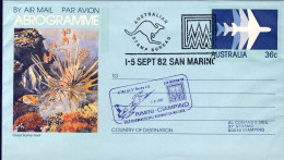 1982-Australia Con Bollo Violetto Volo Celebrativo Aeronautica Militare Rimini C - Aerogramas