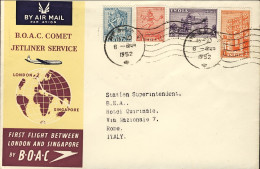 1952-India Cat.Pellegrini N.513 Euro 230, I^volo BOAC Calcutta Roma Del 16 Ottob - Airmail