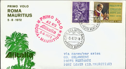 Vaticano-1972  I^volo Alitalia Roma Mauritius Del 5 Agosto - Poste Aérienne