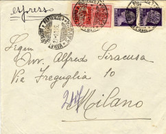 1945-busta Affr. Coppia L.1 Imperiale Senza Fasci+espresso L.5 - Storia Postale