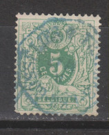 COB 45 Oblitération Centrale Télégraphe Bleue GOSSELIES A FRASNES Pas Courant - 1869-1888 Lion Couché (Liegender Löwe)