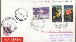 1972-San Marino Volo Speciale Cremona Parma Del 4 Marzo - Airmail