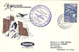 1962-Grecia Sabena Bollo I^volo Diretto Atene Leopoldville - Storia Postale