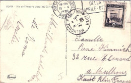 1936-Vaticano Cartolina Roma Via Dell'impero Vista Dal Colosseo Affrancata 25c.  - Cartas & Documentos