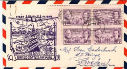 1937-U.S.A. Cachet Viola First Flight AM 27 Millinocket, Al Verso Vignetta Dell' - 1c. 1918-1940 Storia Postale