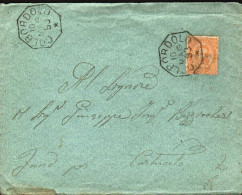 1893-busta Affrancata 20c.arancio Umberto I Annullo Ottagonale Di Colbordolo Pes - Storia Postale