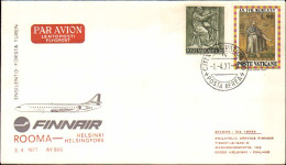 1977-Vaticano Aerogramma I^volo Della Finnair Roma Helsinki - Airmail