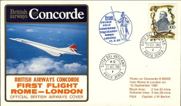 Vaticano-1982 Ufficiale British Airways Concorde I^volo Roma Londra Del 12 Sette - Luftpost