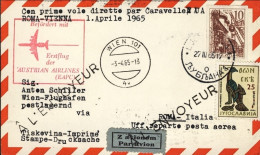1965-Jugoslavia A.A.(EAPC) I^volo LH 331 Roma Vienna Del 2 Aprile Non Catalogato - Poste Aérienne