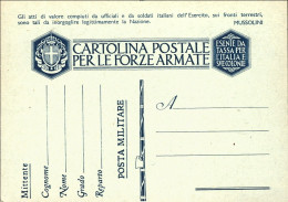 1940-cartolina Postale Per Le Forze Armate Nuova Cartiglio Grande Con Esagoni La - Stamped Stationery