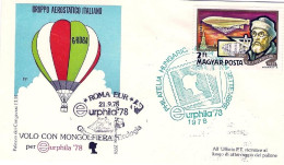 1978-Ungheria Hungary Magyar Volo Con Mongolfiera Per Eurphila Roma-Pomezia Al V - Cartas & Documentos