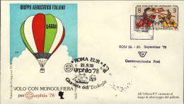 1978-Osterreich Austria Volo Con Mongolfiera Per Eurphila Roma-Pomezia Al Verso  - Andere & Zonder Classificatie