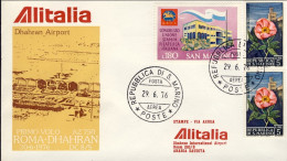 1976-San Marino Aerogramma I^volo Alitalia Percorso Roma Dhahran Del 30 Giugno - Luchtpost