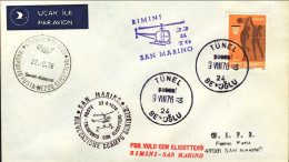 1976-Turchia Rievocazione Scampo Garibaldi,trasporto Posta A Mezzo Elicottero Ri - Luftpost