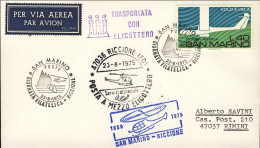 1975-San Marino Aerogramma Giornata Filatelica Riccione Posta A Mezzo Elicottero - Luchtpost