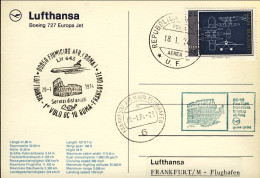 1974-San Marino Aerogramma Cartolina Lufthansa I^volo DC 10 Roma Francoforte Del - Luchtpost