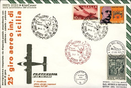 Vaticano-1975 Per Il XXV Giro Aereo Internazionale Di Sicilia Firma Del Pilota - Luftpost