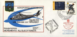 1974-San Marino Aerogramma Inaugurazione Monumento All'elicotterista Volo Specia - Luchtpost