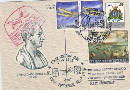 1985-San Marino Aerogramma Cartolina Postale L.150 Bartolomeo Borghesi Bollo Vol - Poste Aérienne