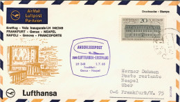 1968-Germania DDR I^volo Lufthansa LH 348 Francoforte Napoli Del 1 Luglio Parten - Brieven En Documenten