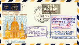 1971-Danimarca I^volo Lufthansa LH 286 Francoforte Torino Del 1 Aprile, (tiratur - Airmail